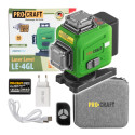 Laser zelený liniový, křížový samonivelační Procraft LE-4GL | LE-4GL