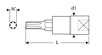Zástrčná hlavice TORX, 1/4", TX 40, Tona Expert