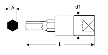Zástrčná hlavice šestihranná, 1/2", 14 mm, Tona Expert