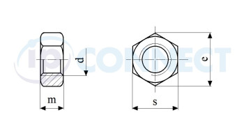Matice M 16 x 1,5, pevnost |10|, zinek - Šestihranná přesná, jemný závit (DIN 934)
